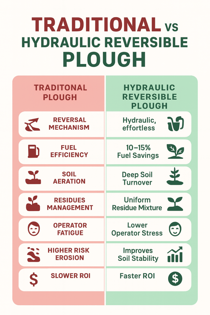 Traditional vs Hydraulic Reversible Plough
